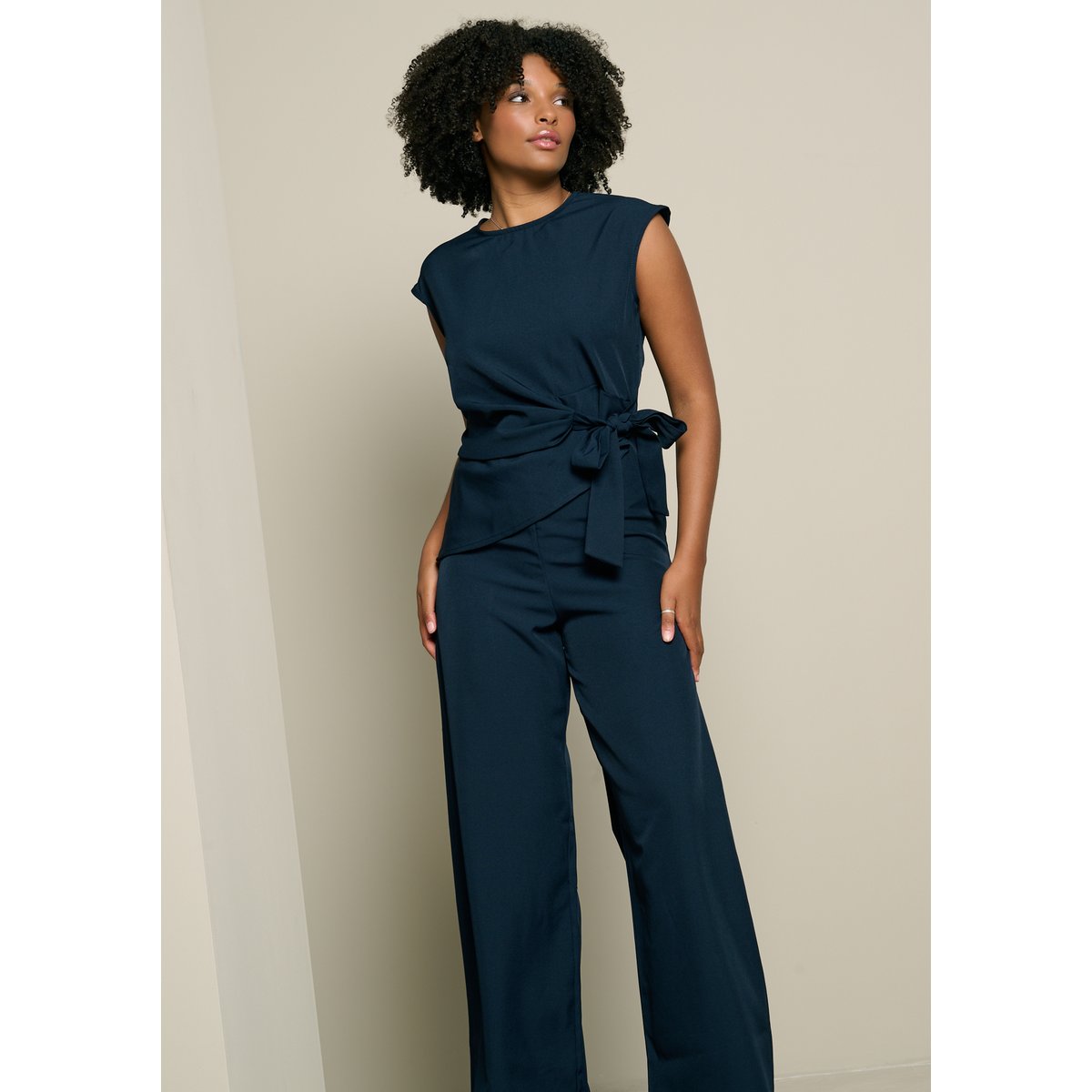 Combinaison drapée bleu marine, LOLALIZA