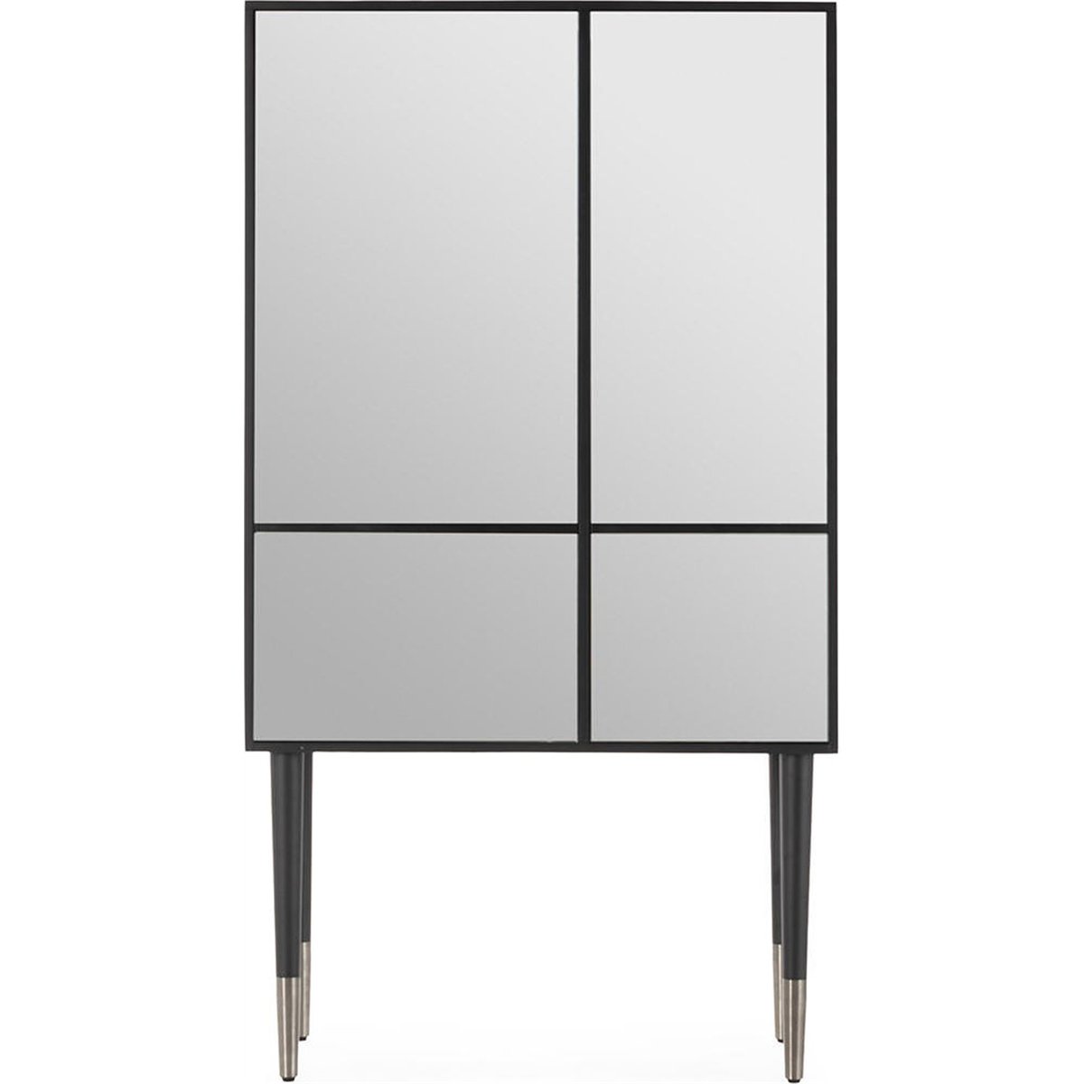 Meuble bar bois et miroir style glamour noir et miroir, RECOLLECTION