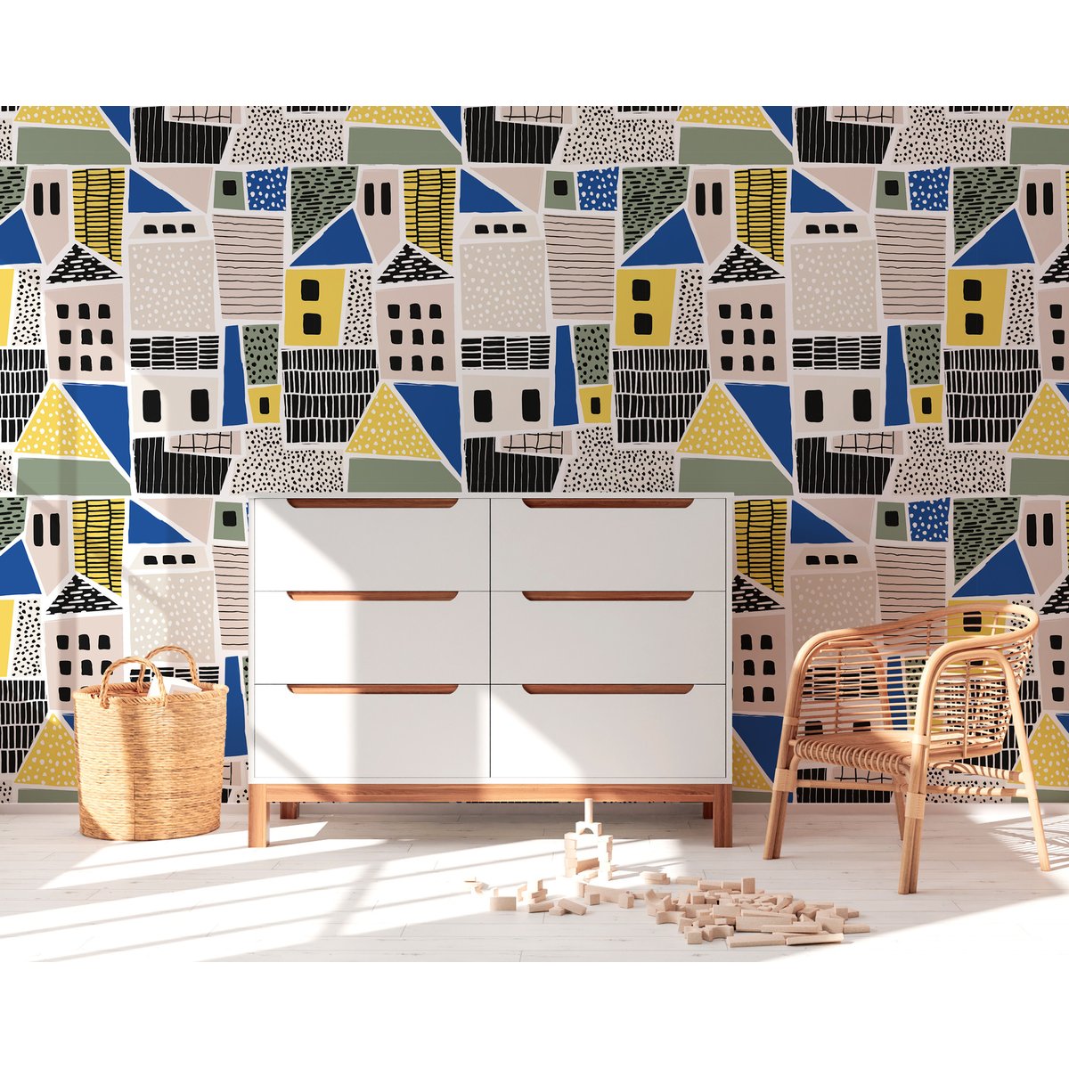 Papier peint panoramique CABANITO multicolore, LE PAPIERS DE NINON