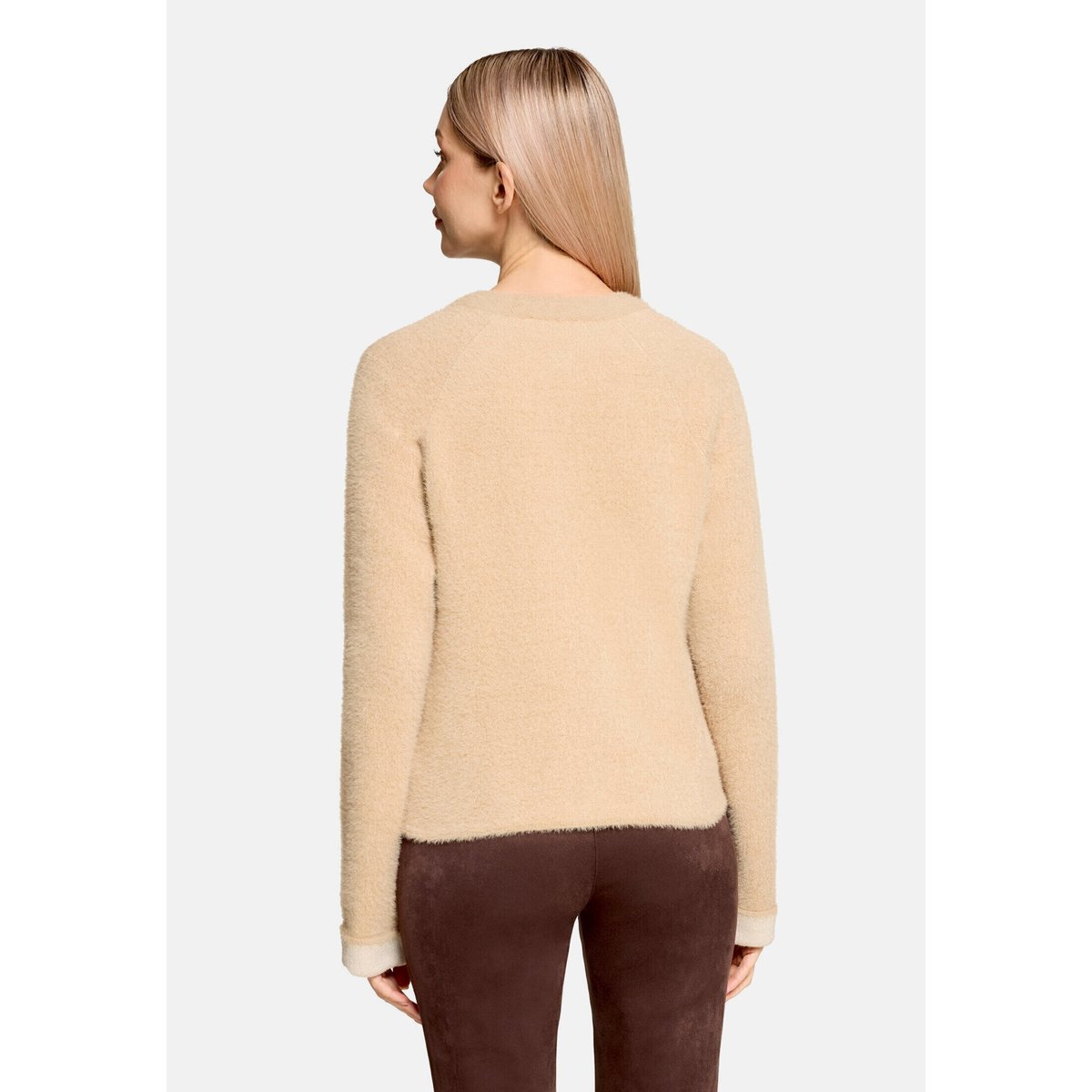 Cardigan en maille casual à fermeture zippée beige, BETTY BARCLAY