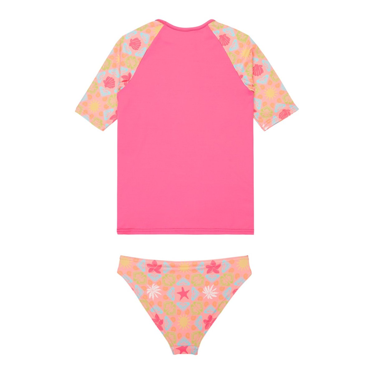 Ensemble lycra à manches courtes CHECK. rose plumeria hippie hour diagonal, ROXY