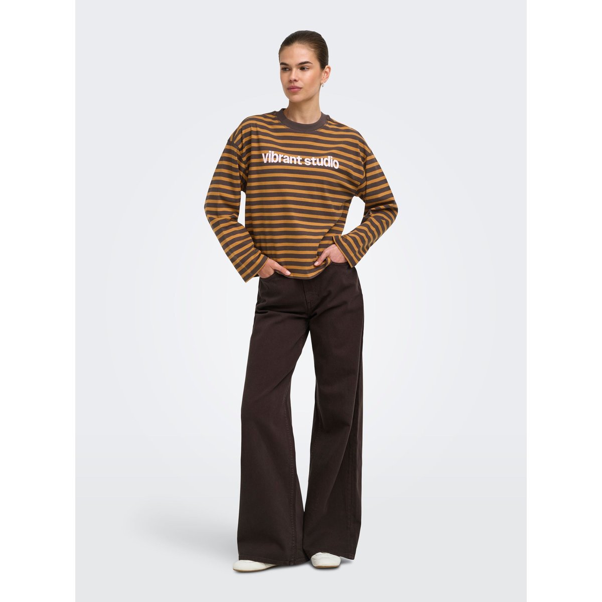 T-Shirt marron - bracken 1, ONLY
