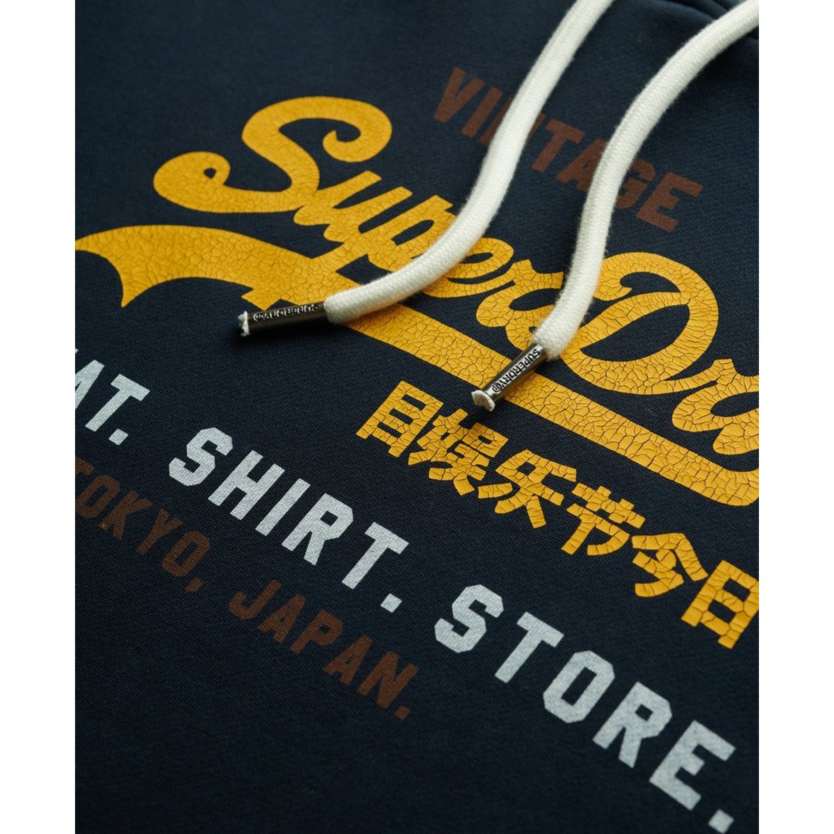 Sweat à capuche décontracté Vintage Logo Cali bleu marine éclipse, SUPERDRY