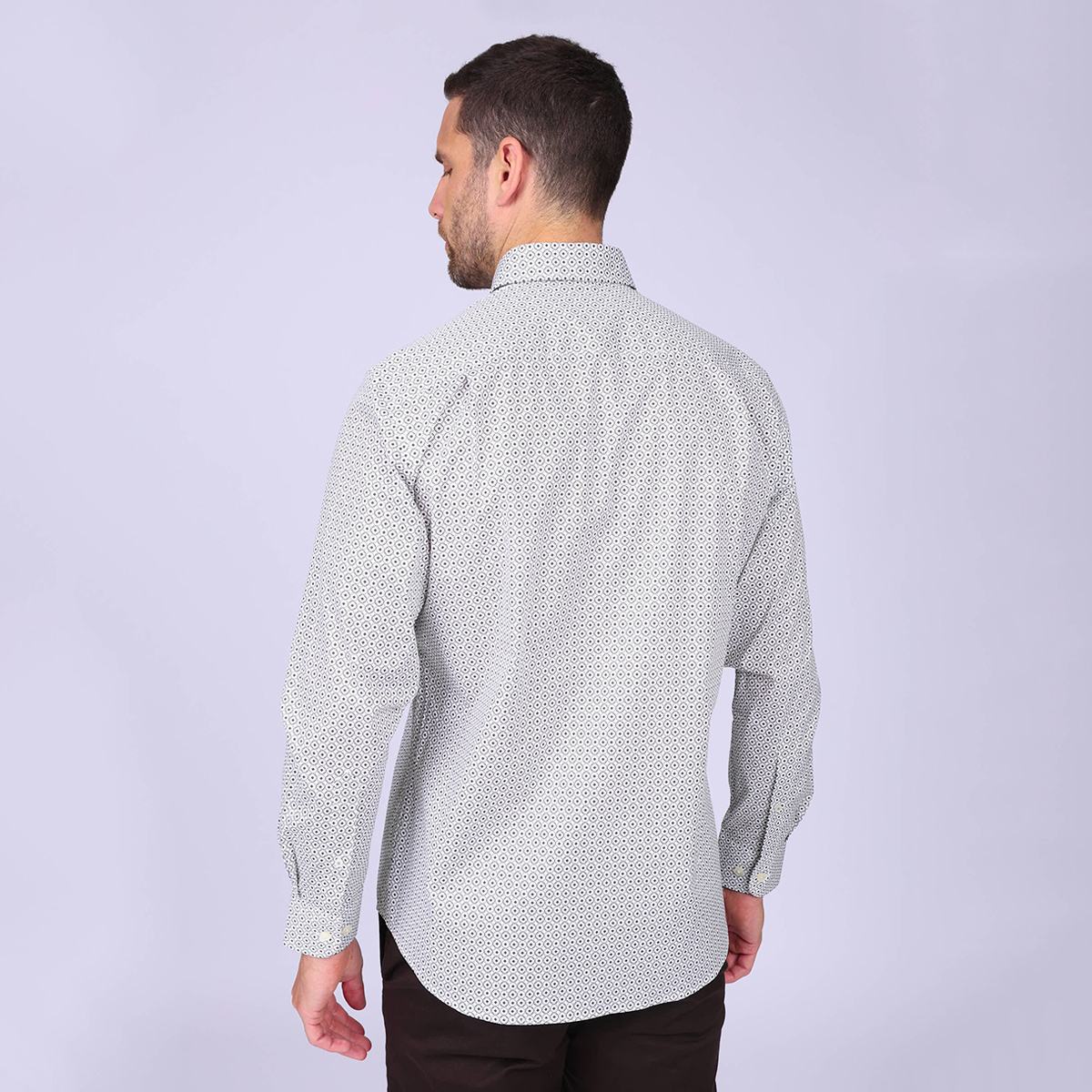Chemise à motifs Hernan blanc, MISE AU GREEN