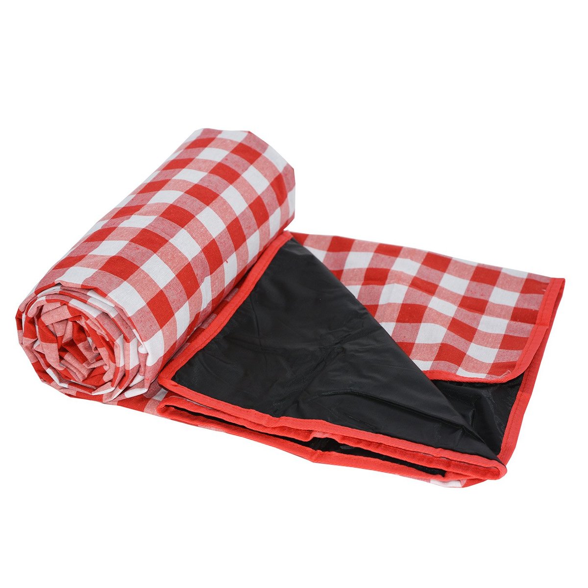 Nappe pique-nique à revers imperméable carreaux rouge et blanc, LES JARDINS DE LA COMTESSE
