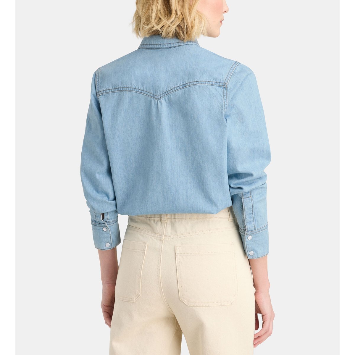 Chemise droite eldorado en coton bleu clair, GALERIES LAFAYETTE
