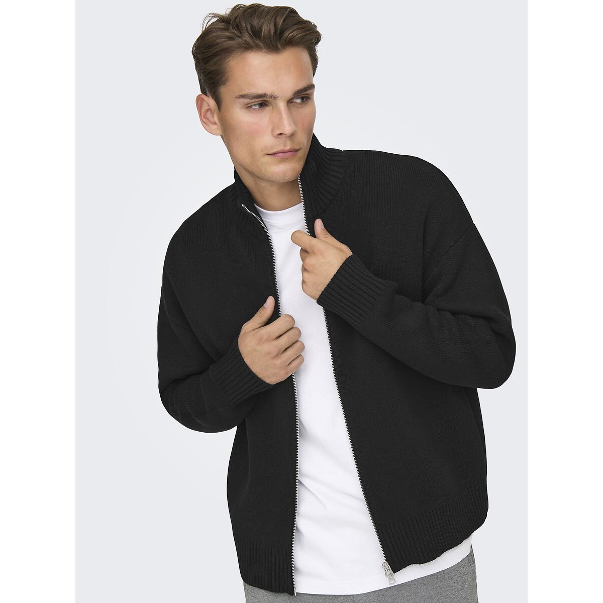 Trui met rolkraag zwart, ONLY & SONS