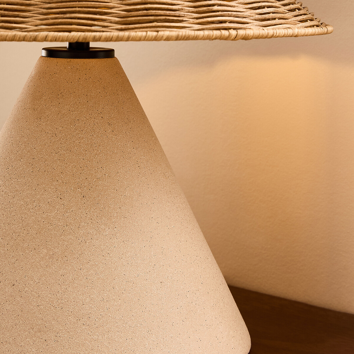 MADE.COM Marlowe Table Lamp with Rattan Shade natural, MADE