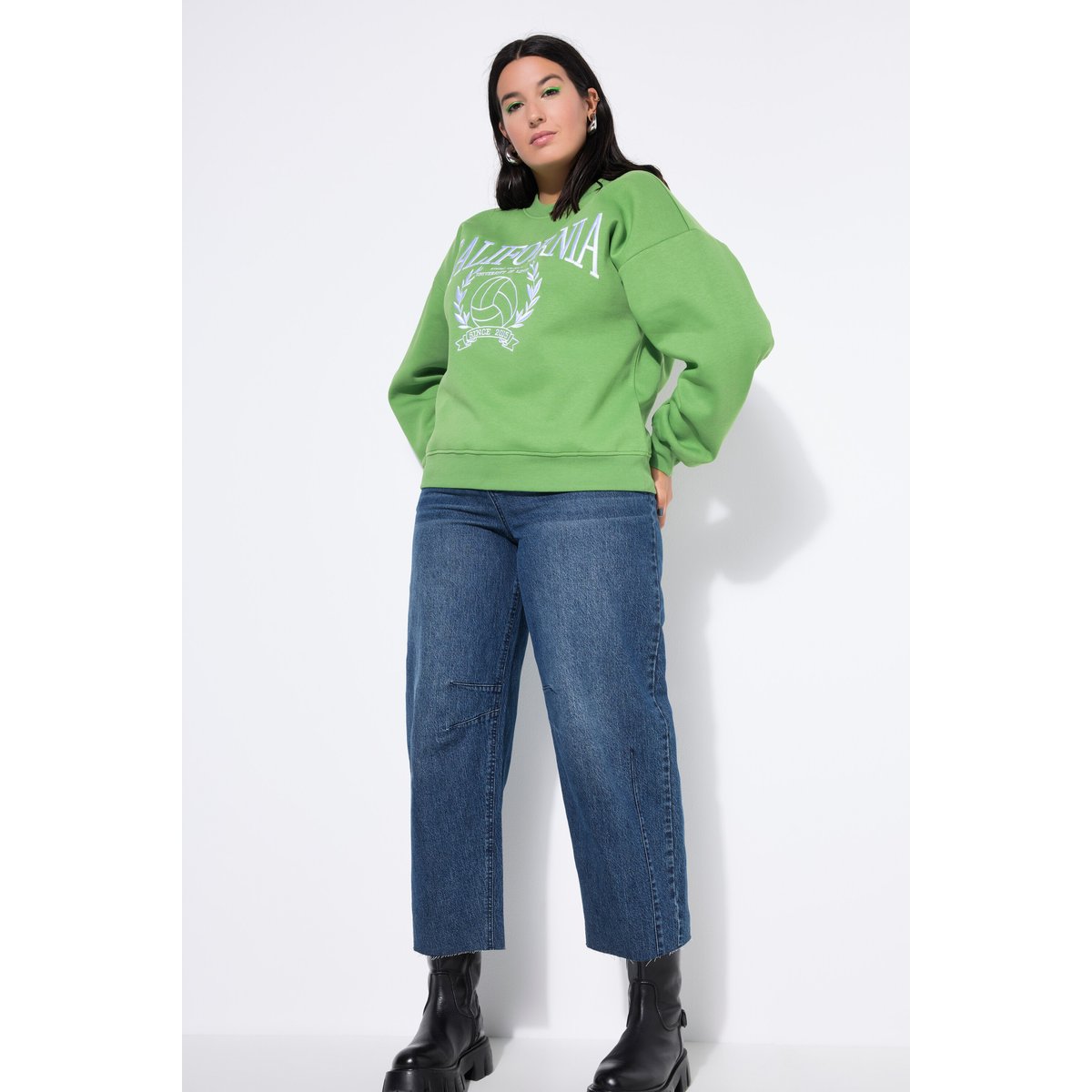 Sweat-shirt College, oversized vert pomme, STUDIO UNTOLD