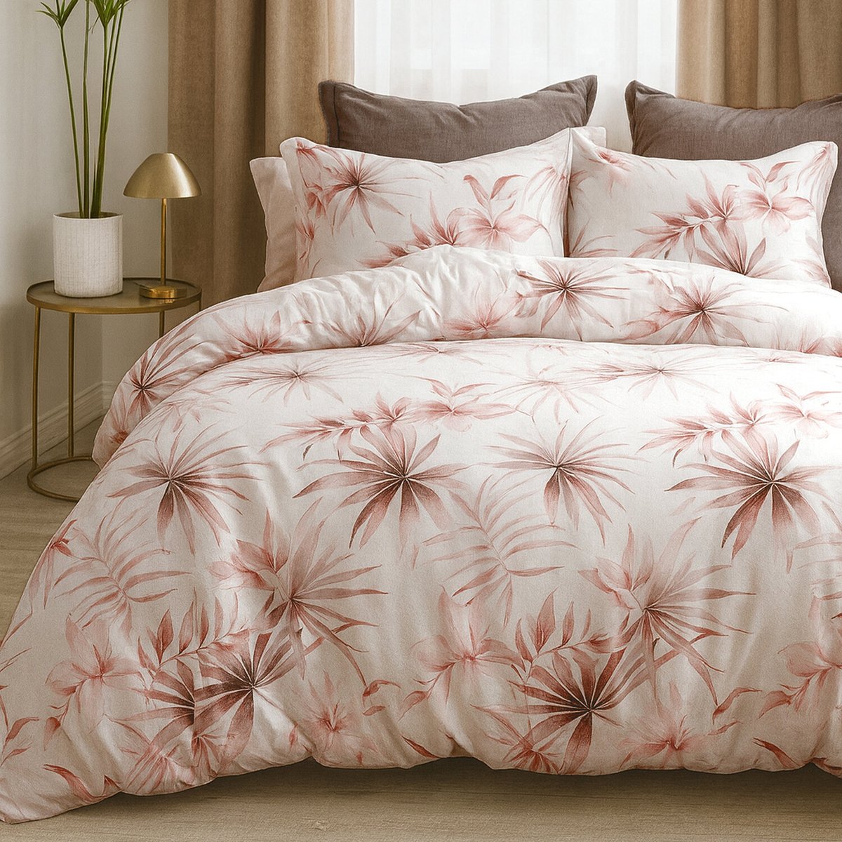 Parure housse de couette polycoton, FOLIANCE multicolore, C DESIGN HOME TEXTILE