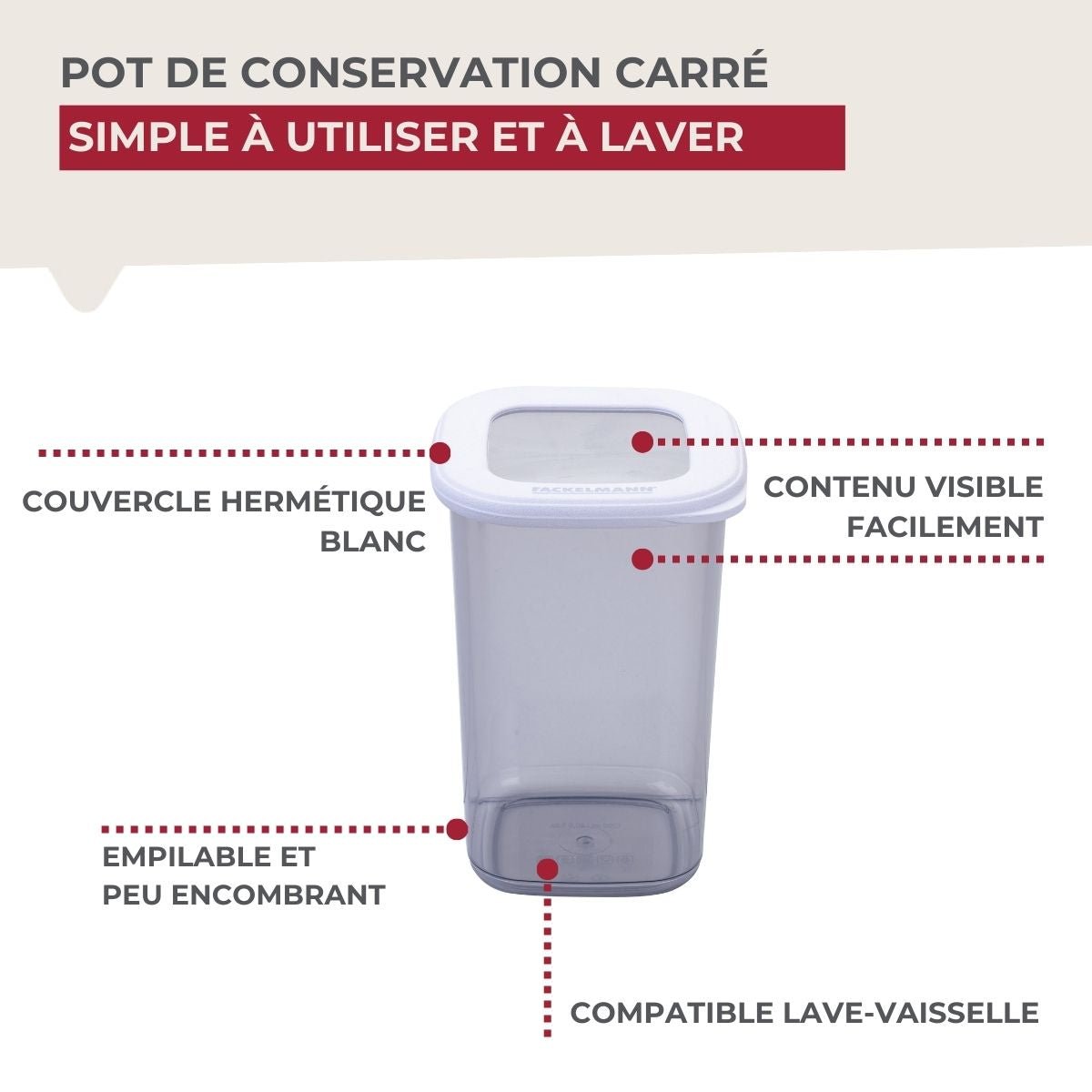 Boite à Provisions 1,1 Litre STORAGE blanc, FACKELMANN