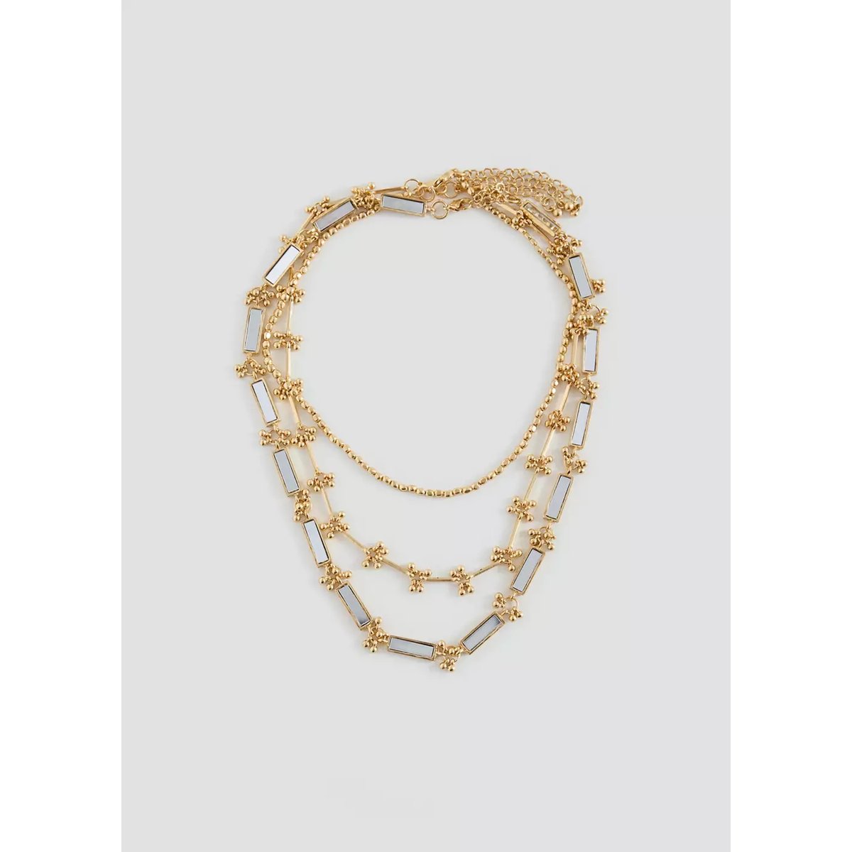 Collier multichaînes à perles effet cristal or, MANGO TEEN