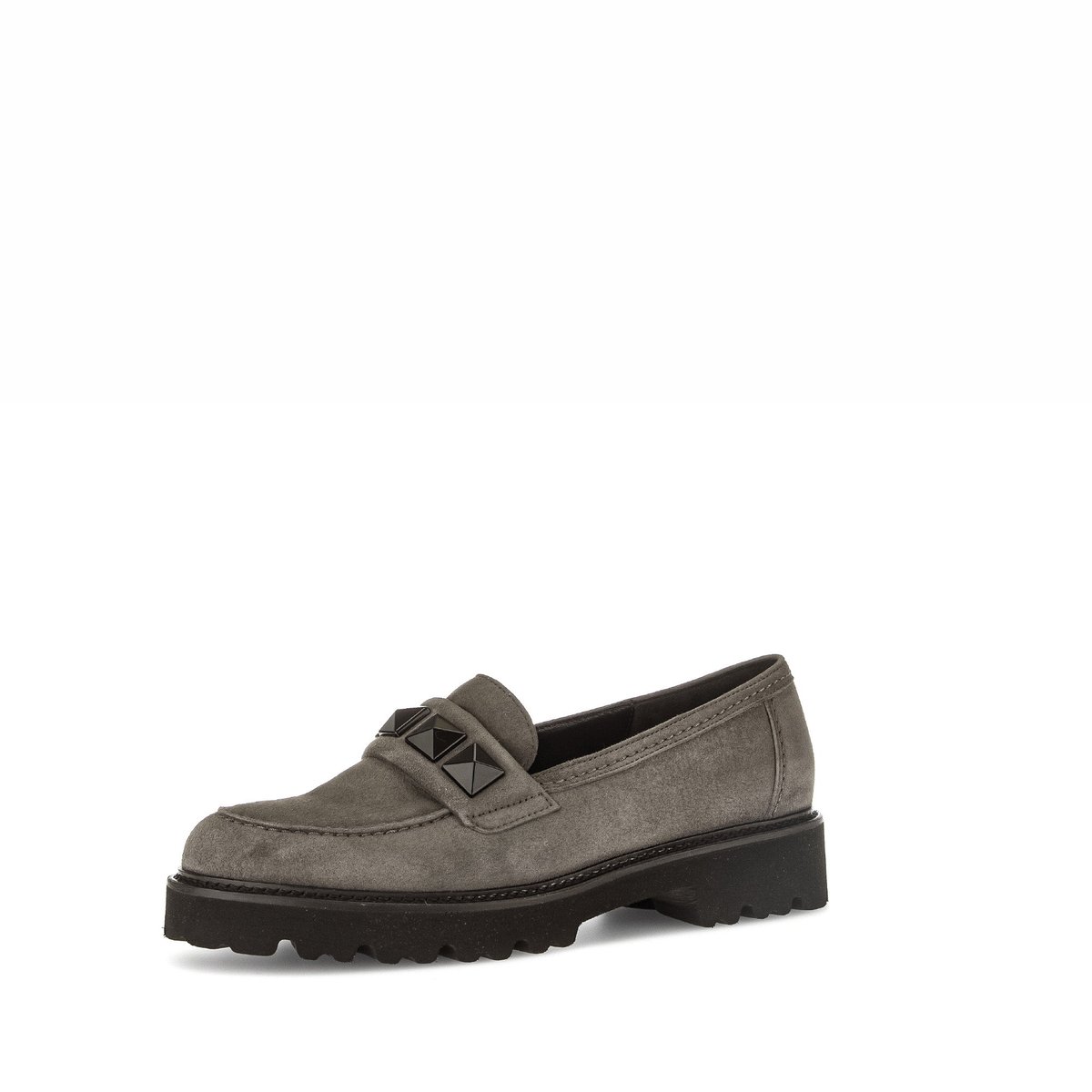 Mocassins en velours à talon décroché gris velours, GABOR
