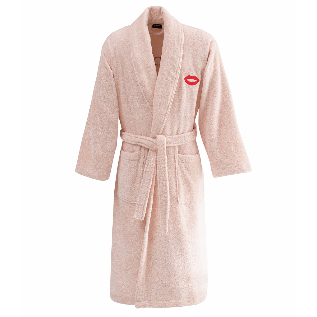 Peignoir brodé col châle 420 g/m² MADAME pétale, SENSEI MAISON