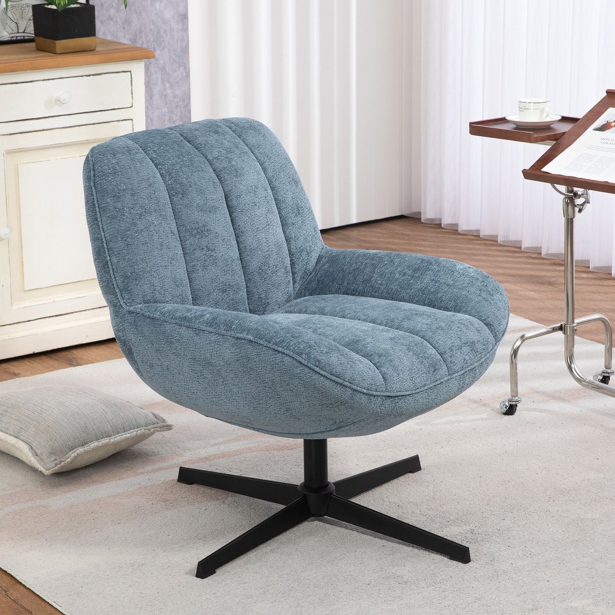Fauteuil pivotant bleu clair, ZAGO