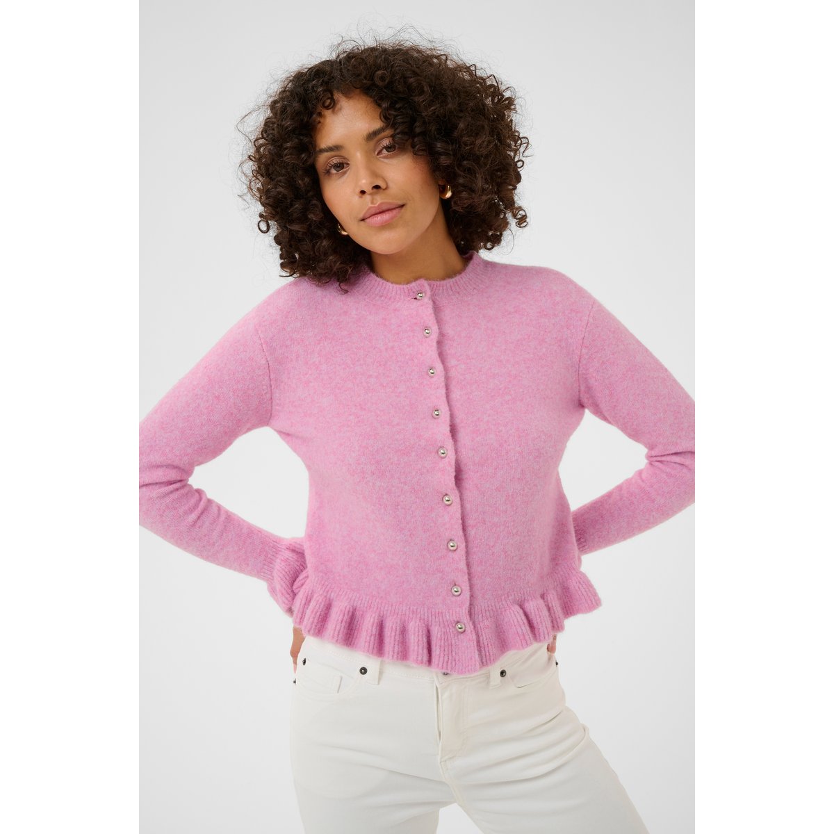 Cardigan à tricot rose pink frosting melange, KAFFE