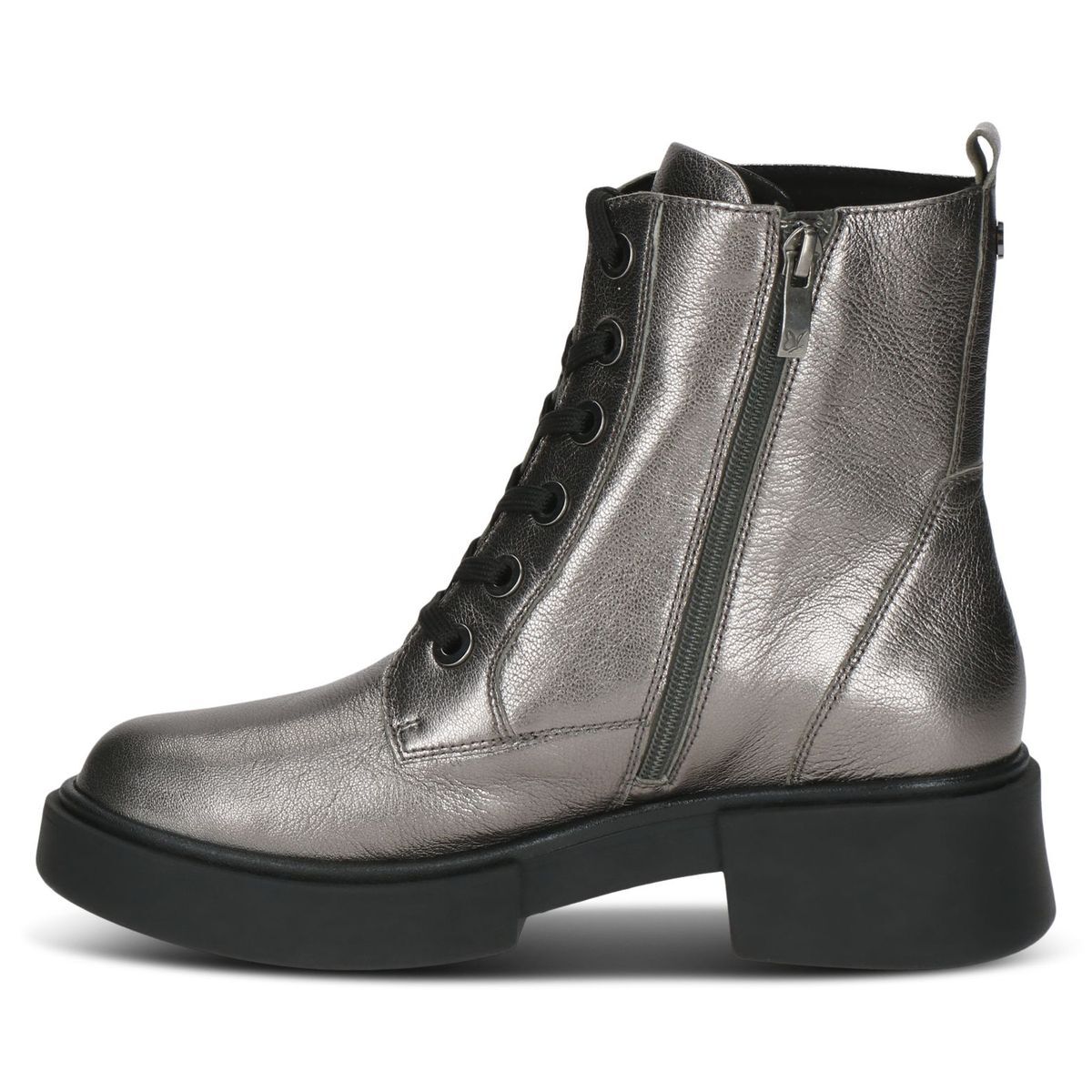 Bottine en cuir gris clair combiné, CAPRICE