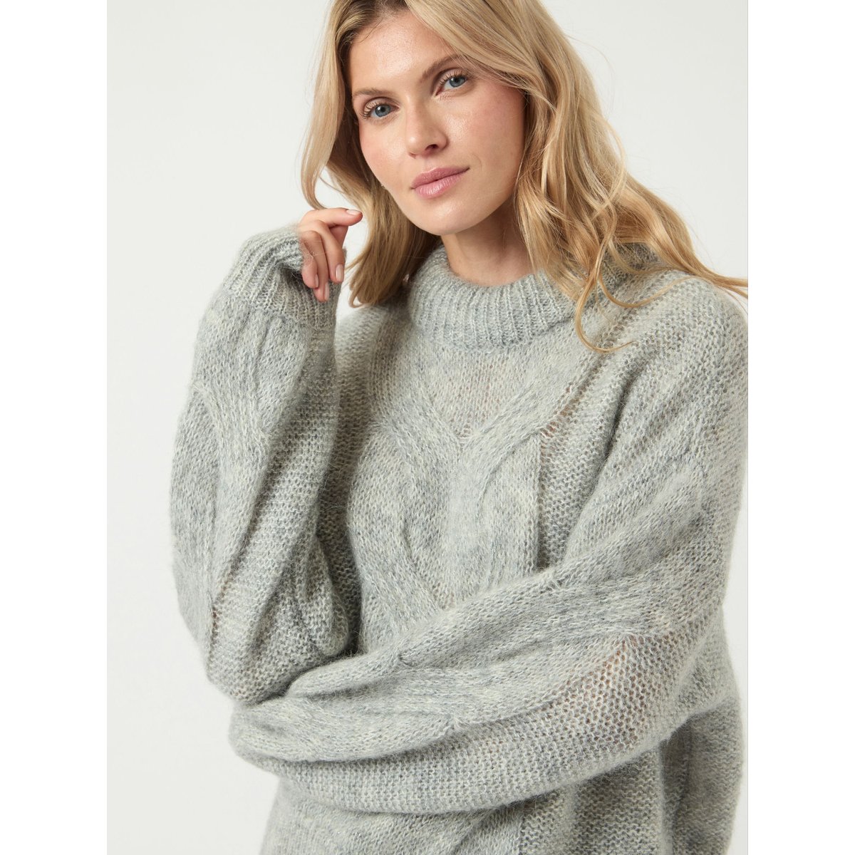 Pull En Maille gris - light grey melange, YAS