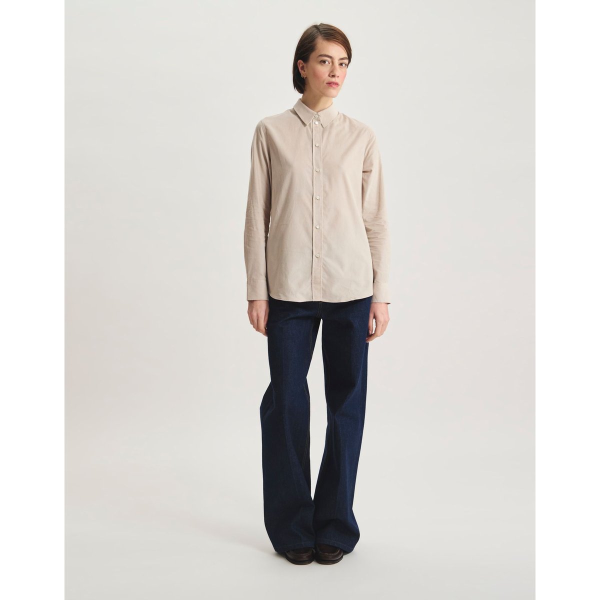 Chemise Martin en coton beige, INES DE LA FRESSANGE PARIS