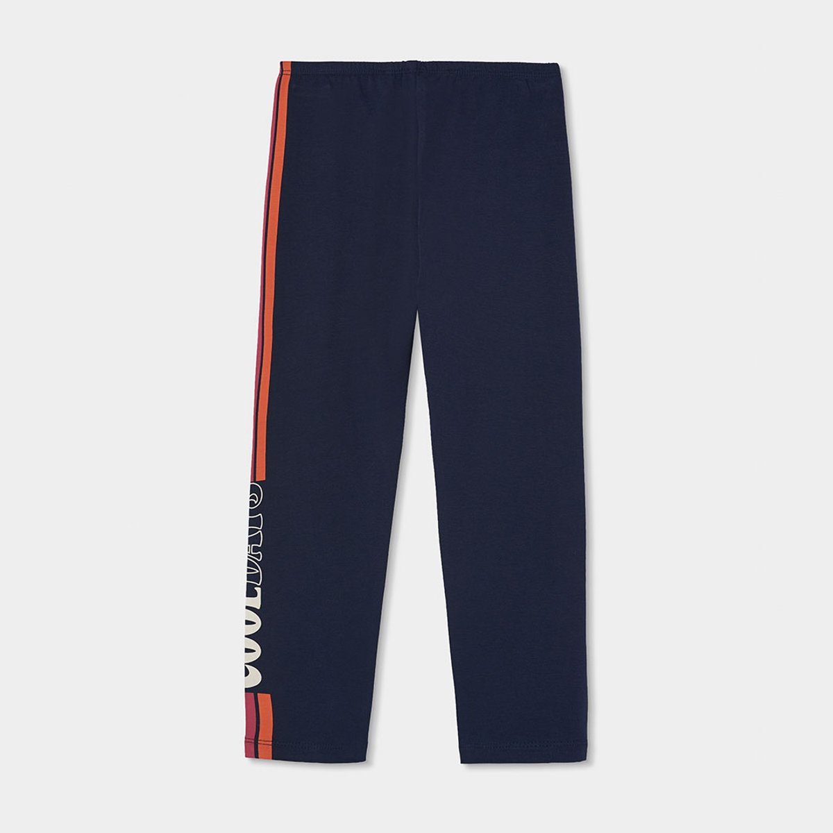 Legging fille avec bande latérale bleu, BOBOLI