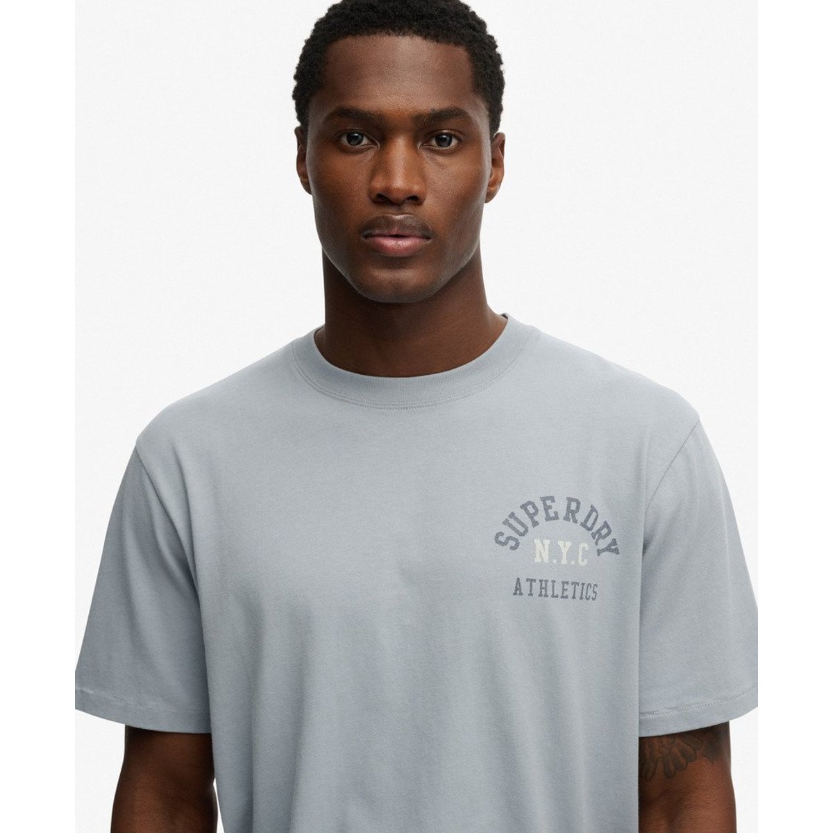 T-shirt Athletic Essentials denim délavé, SUPERDRY