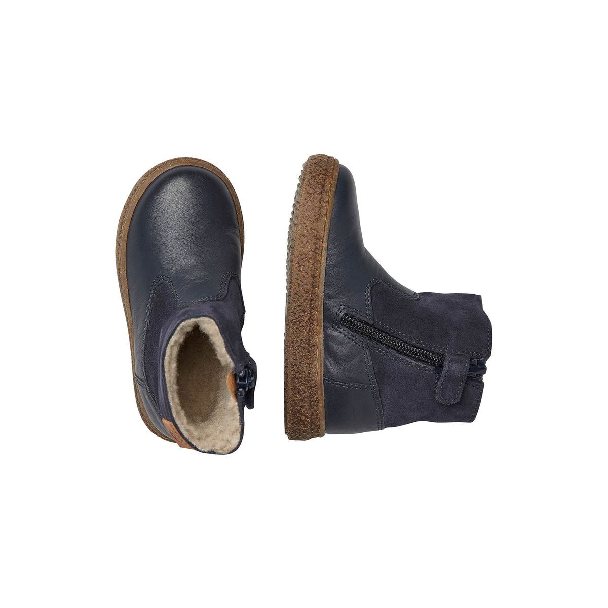 Bottines en cuir et suède ALPINA marine, NATURINO