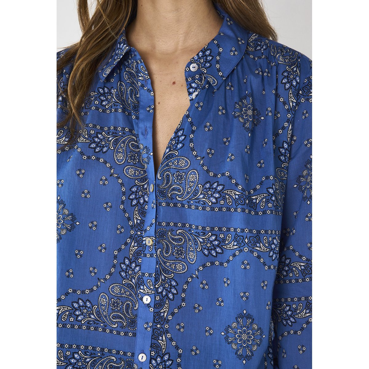 Chemise manches longues en coton DAURELY lavande, Maison 123