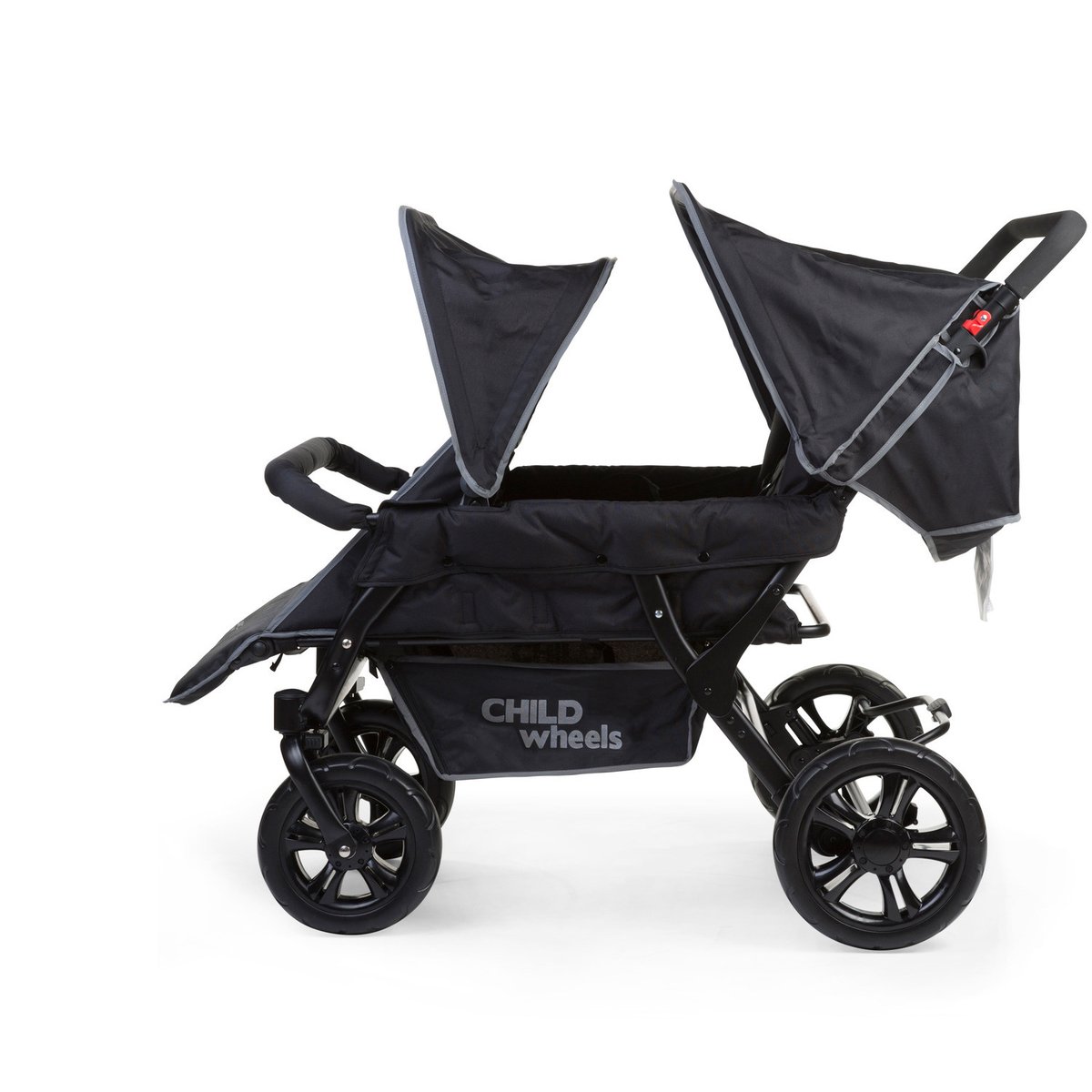 Poussette capacité 4 enfants TWO BY TWO noir, CHILDHOME