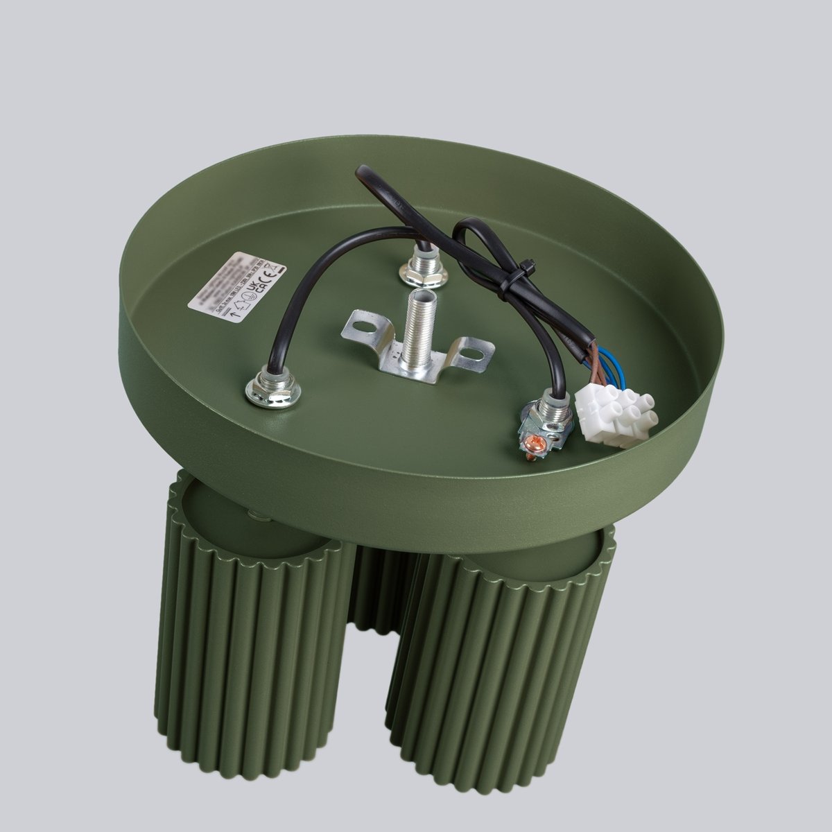 Plafonnier Aluminium Vert Olive GU10 3 Karbon vert, EDEN