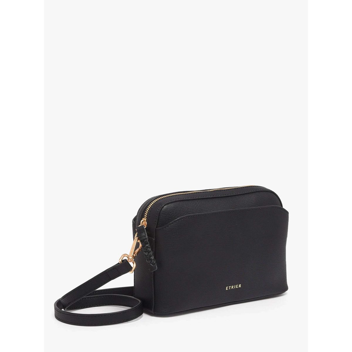 Sac bandoulière Torsade cuir noir, ETRIER