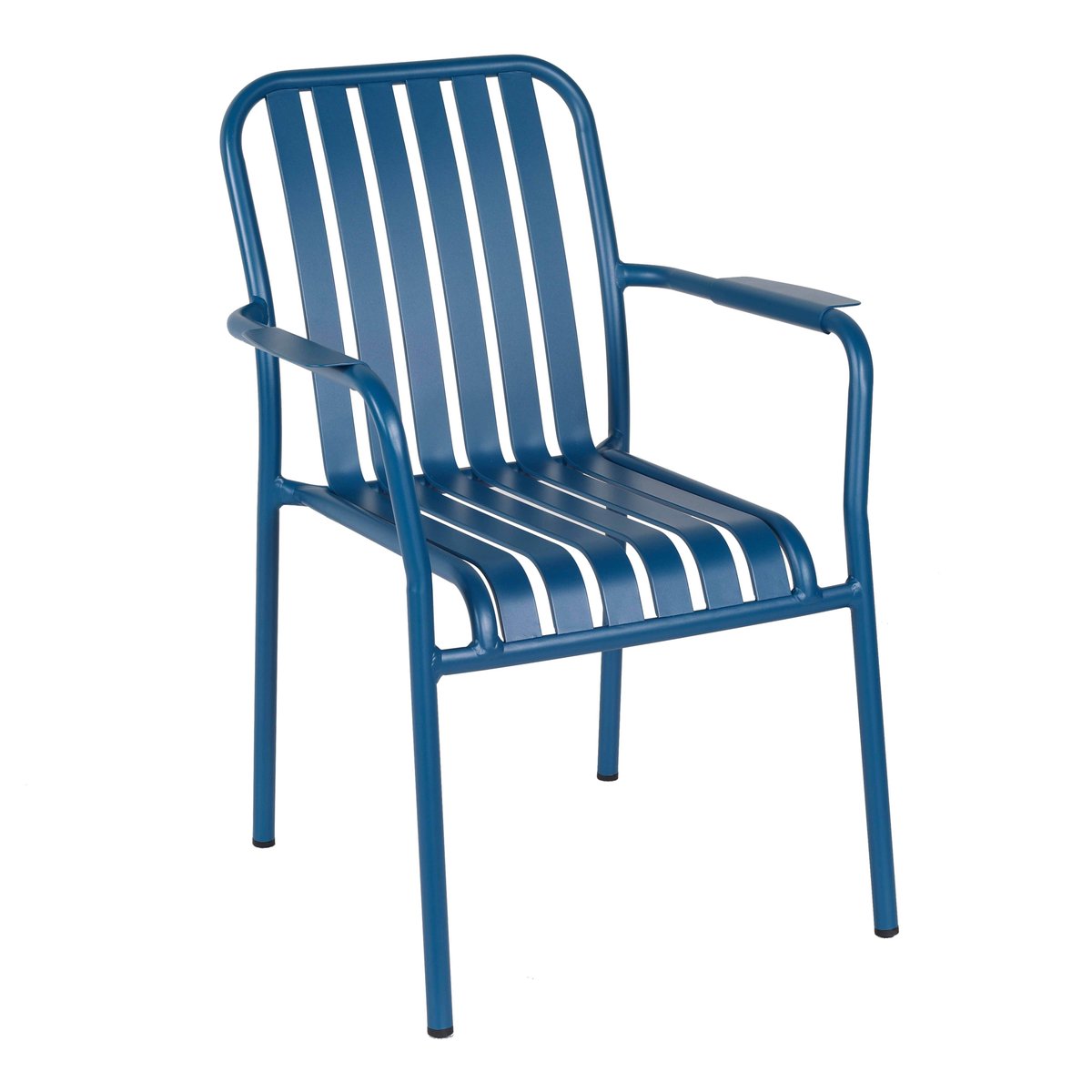 Chaise de terrasse avec accoudoirs en aluminium, FARO bleu foncé, OVIALA