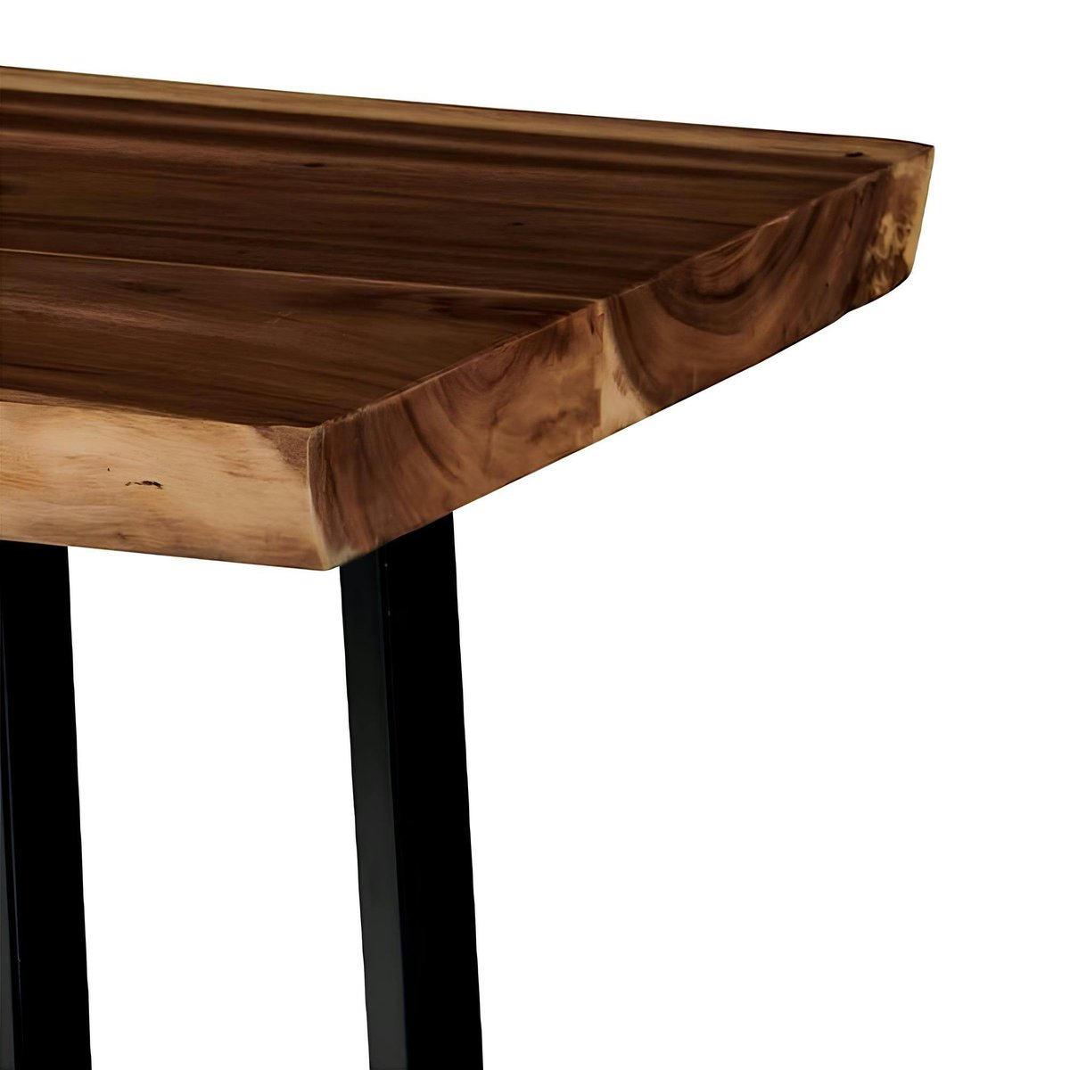 Table haute en bois de suar massif 140 cm NAUTA bois naturel, PIER IMPORT