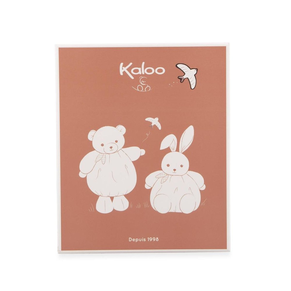 Doudou plat ours bleu 24 cm couleur unique, KALOO