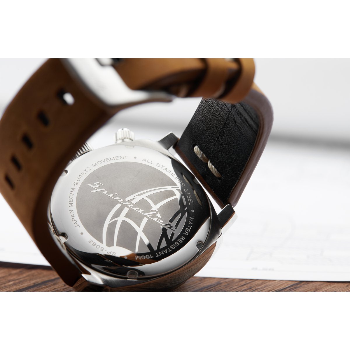 Montre Analogique  HULL argenté bleu marron, SPINNAKER