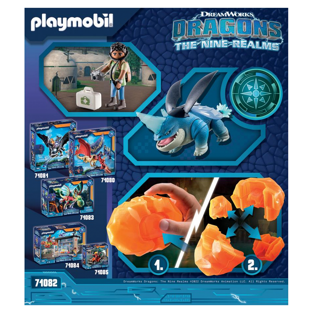 71082 Dragons Nine Realms: Plowhorn and D'Angelo multicolore, PLAYMOBIL