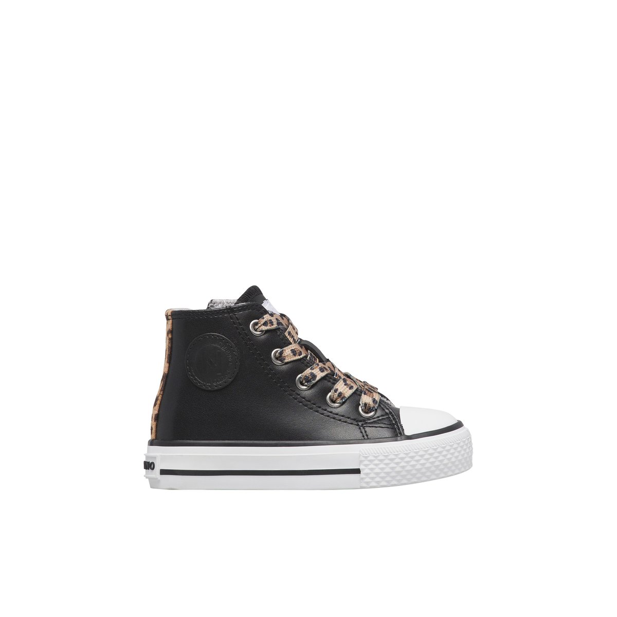Baskets hautes en cuir YLFAS. noir-beige, NATURINO