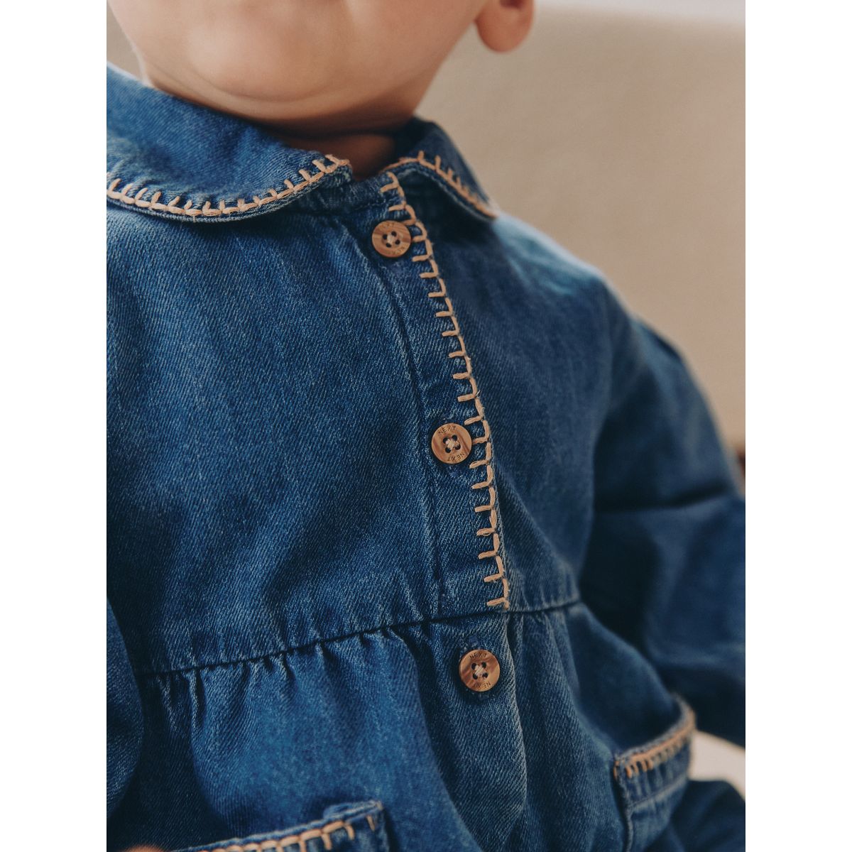 Barboteuse bébé bleu jean, NEXT