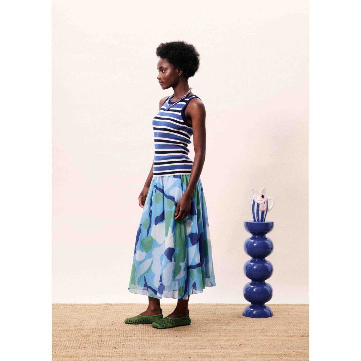 Jupe SARGASSO nenufar bleu, FRNCH
