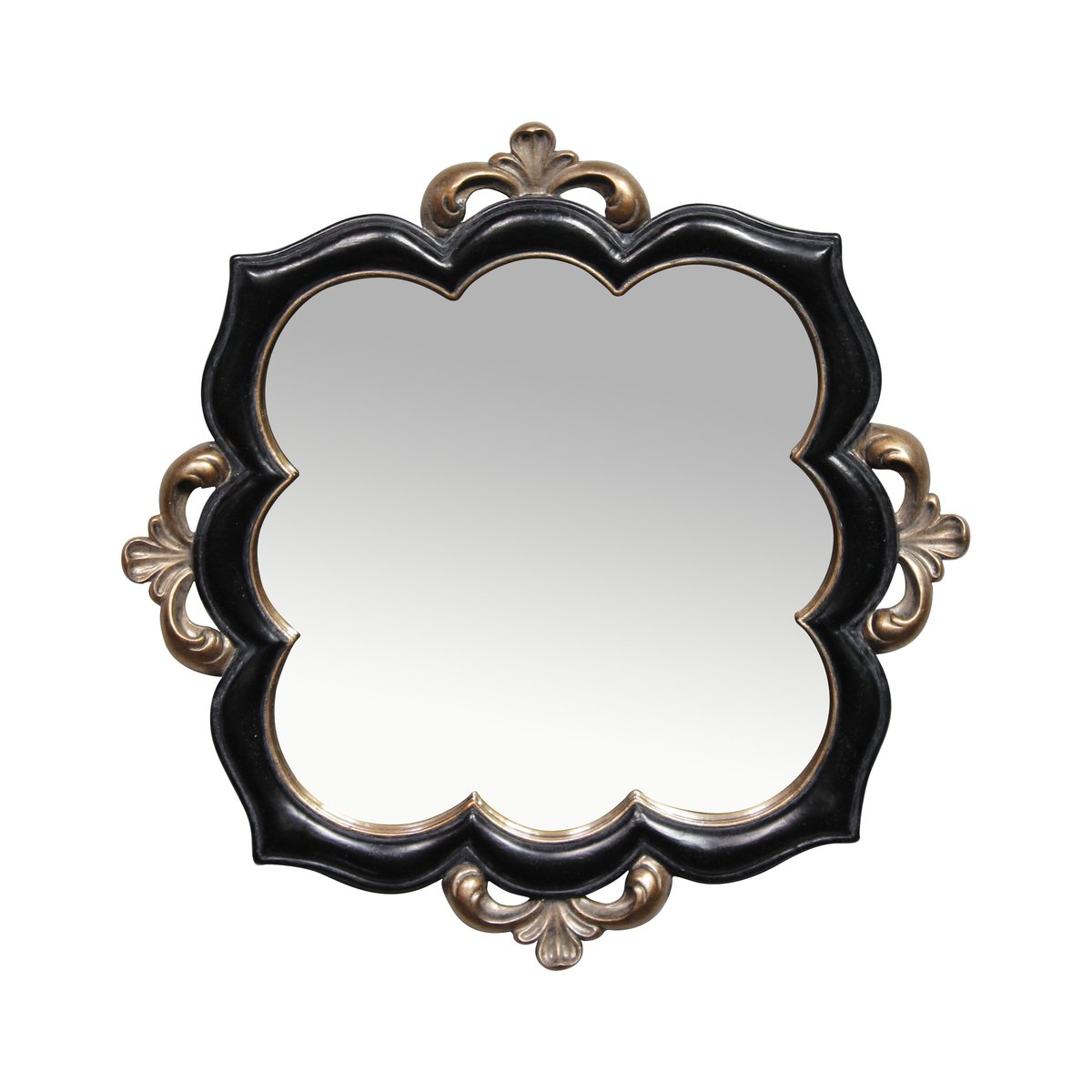 Miroir arabesque 29x29cm noir, EMDE