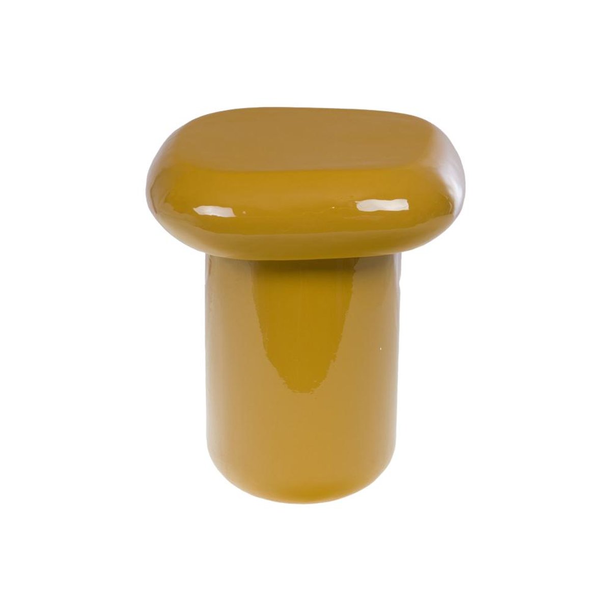 Bout de canapé rond en métal  Ø30 cm Elven jaune, AMADEUS