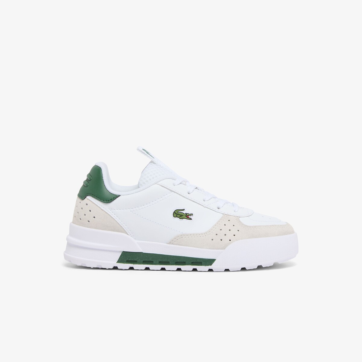 Niedrige Sneaker mit elastischen Schnürsenkeln, SLAM BREAK weiss/beige/grün, LACOSTE