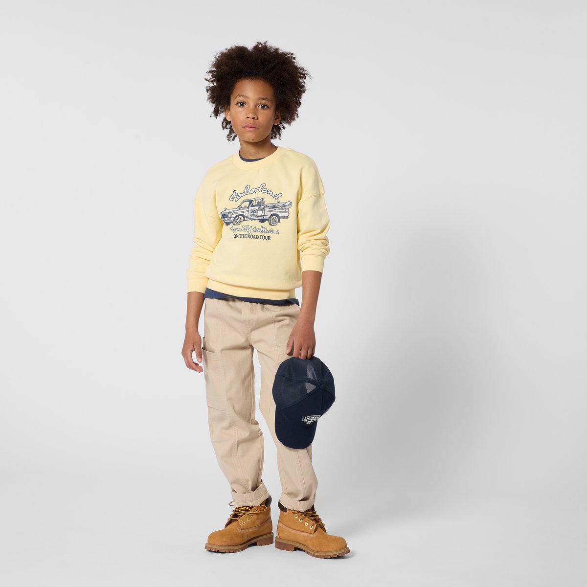 Sweat en molleton jaune pale, TIMBERLAND