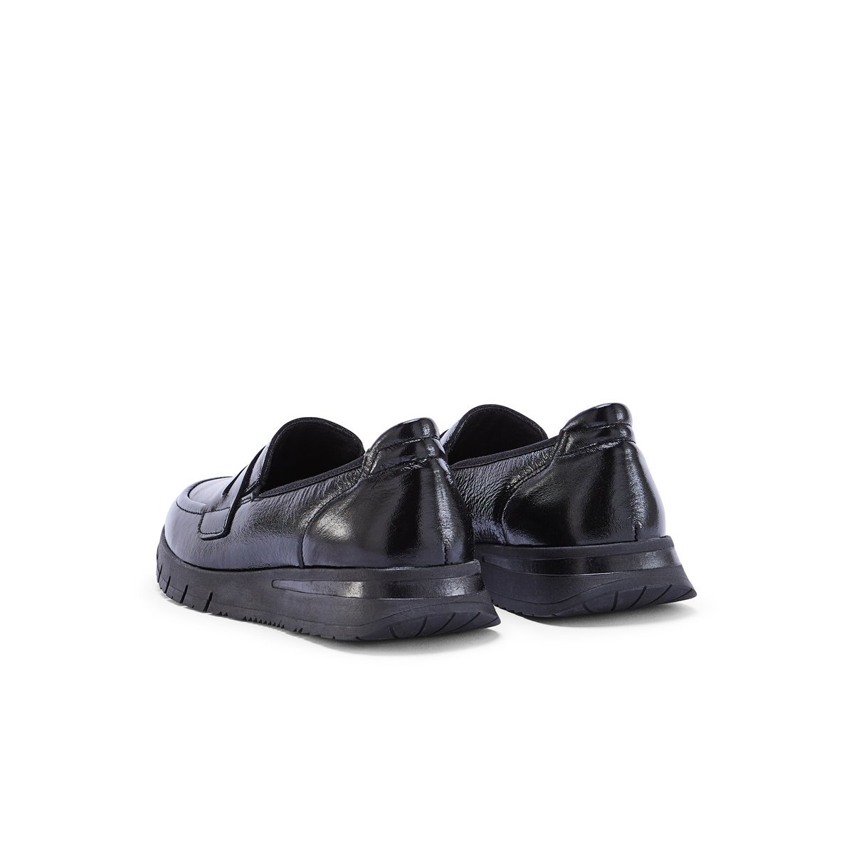 Mocassin cuir semelle compensée noir, PEDICONFORT