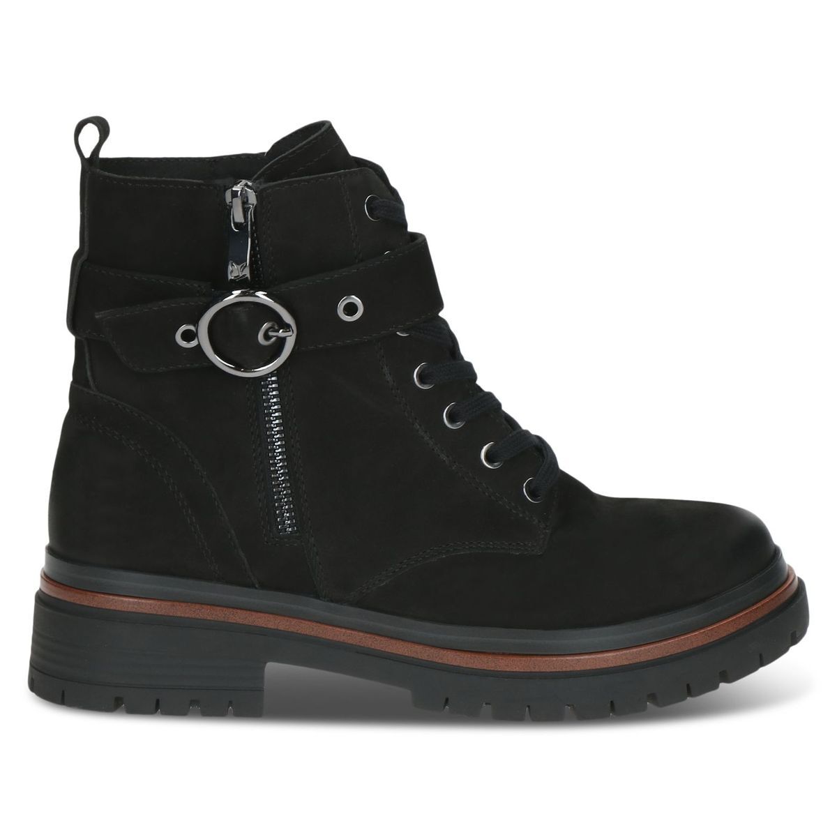 Bottine en cuir noir nubuck, CAPRICE