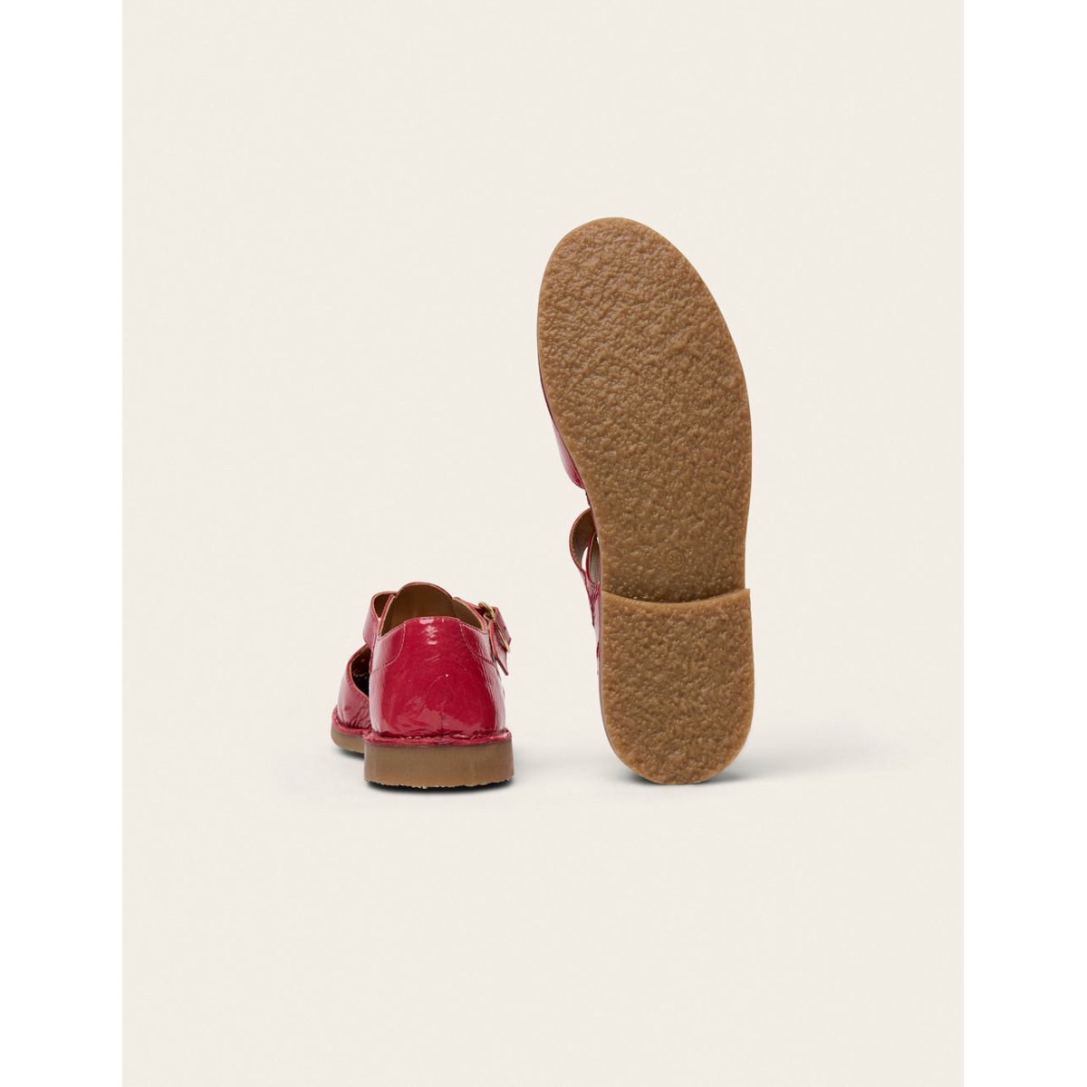 Derbies ARIO cuir plissé verni rose, ODAJE