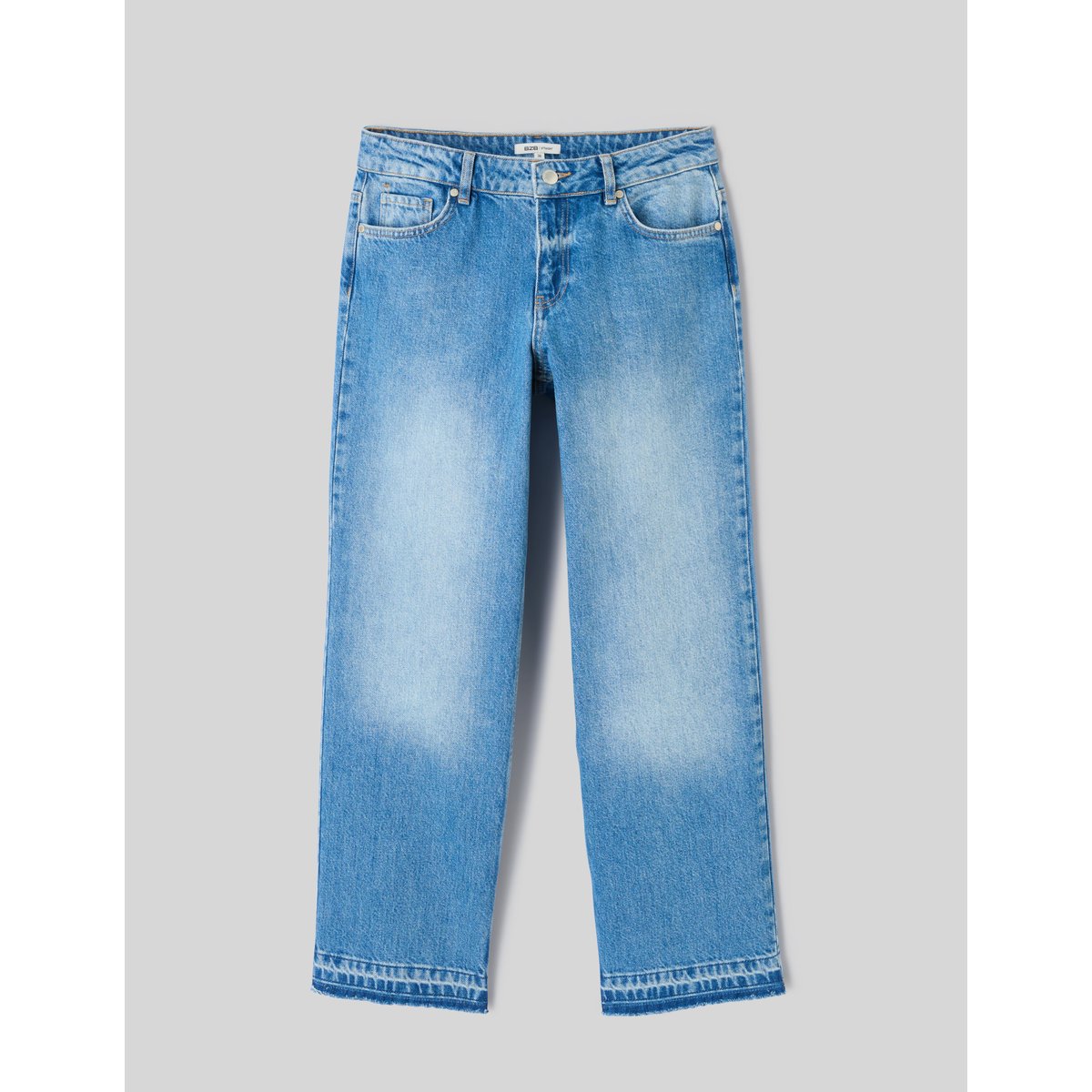Jean straight taille basse bleu moyen, BZB