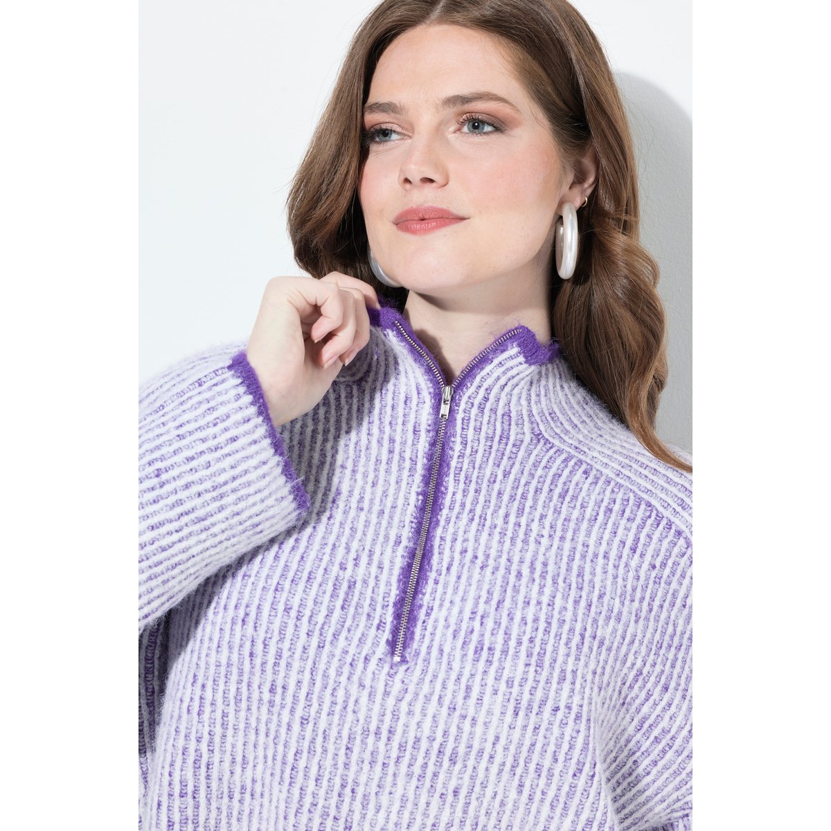 Pull camionneur à manches longues violet, ULLA POPKEN