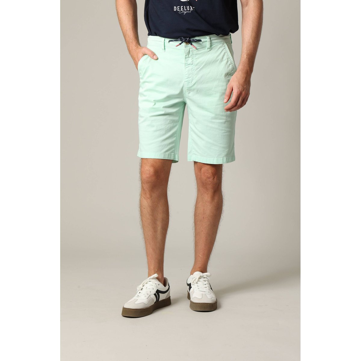 Short en coton avec braguette à fermeture à glissière MATHY aqua, DEELUXE