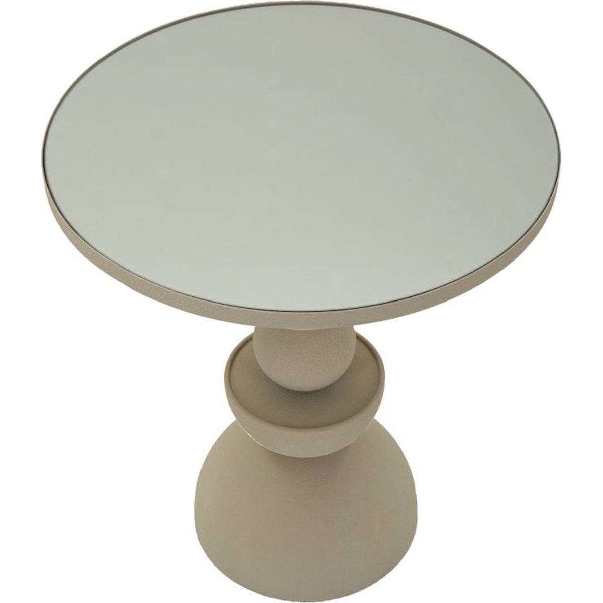 Table d'appoint en fer plateau miroir MODERN crème, RECOLLECTION