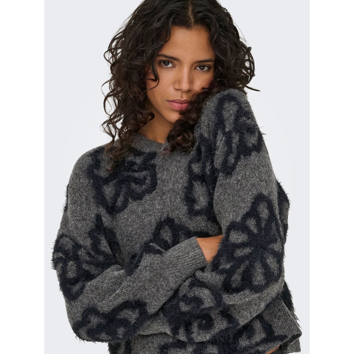 Pull En Maille dark grey melange, ONLY